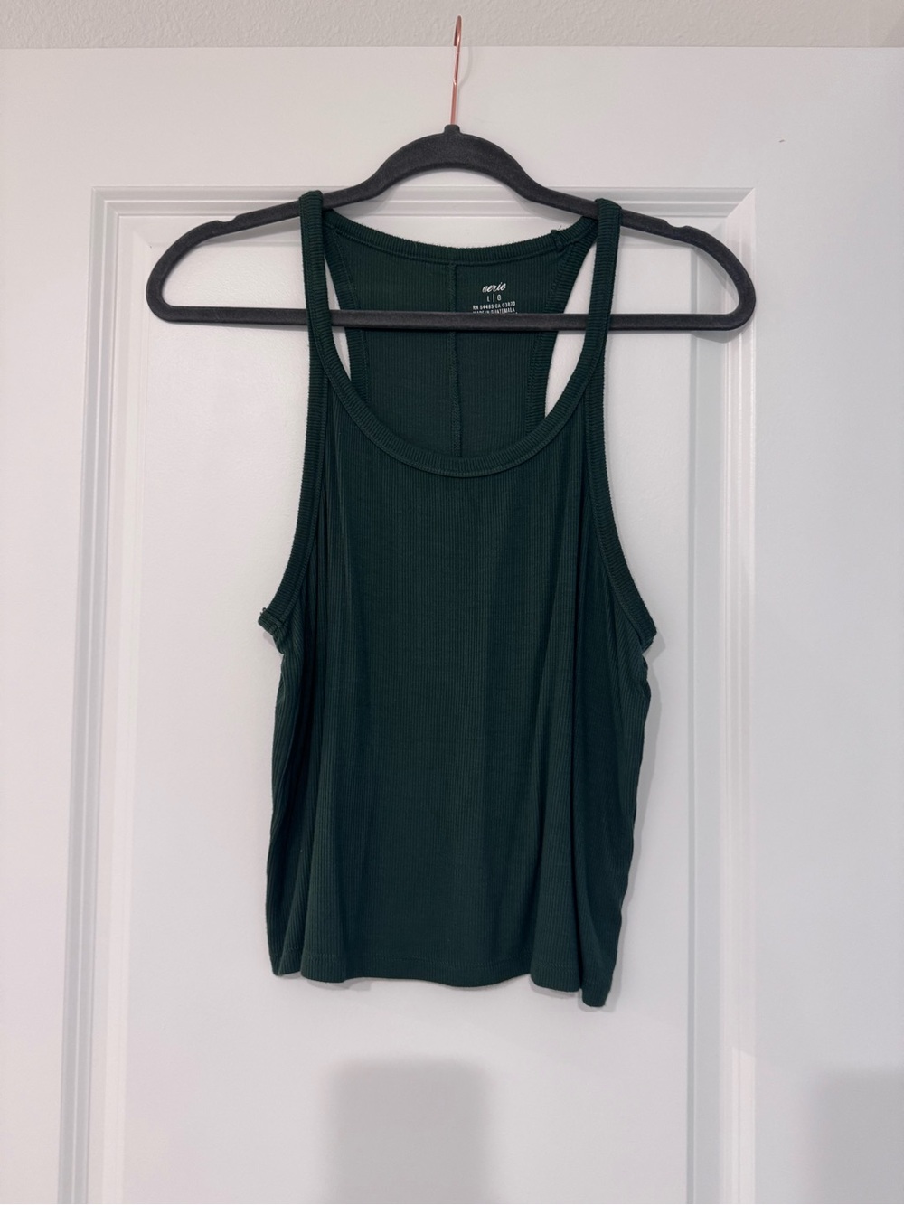 aerie Dark Forest Green Ribbed Racerback Tank